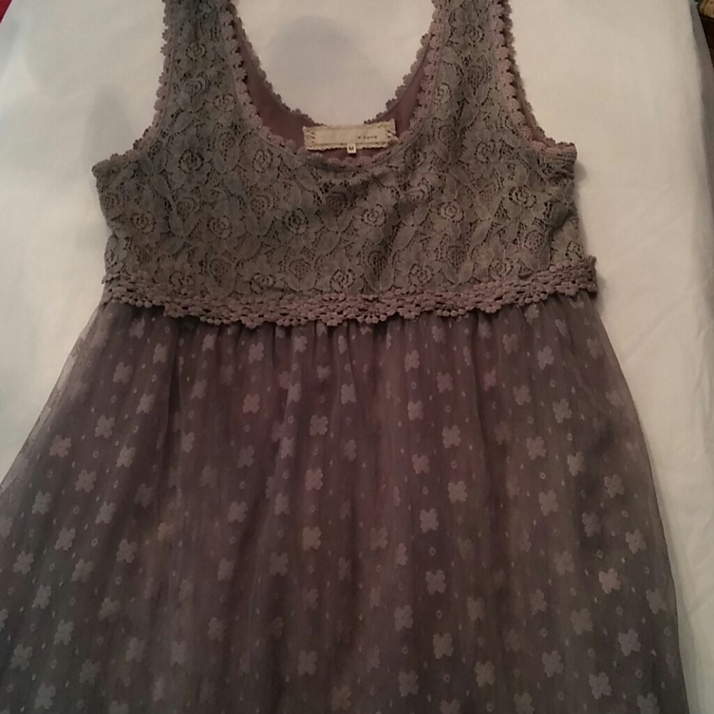 Lavender lacy sleeveless baby doll top